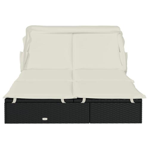 2-personers solseng foldbart tag 213x118x97 cm polyrattan sort