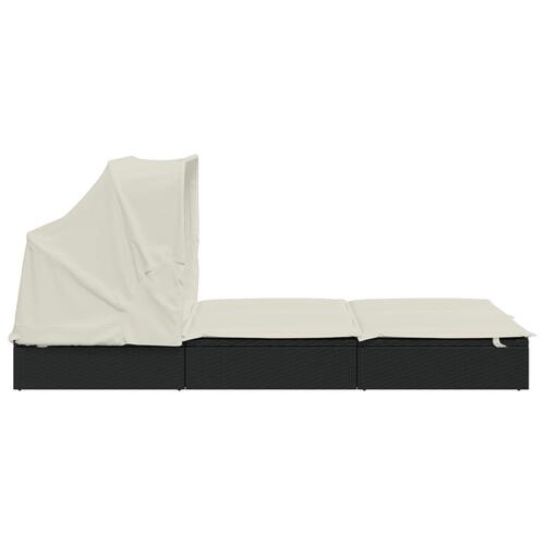 2-personers solseng foldbart tag 213x118x97 cm polyrattan sort