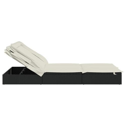 2-personers solseng foldbart tag 213x118x97 cm polyrattan sort
