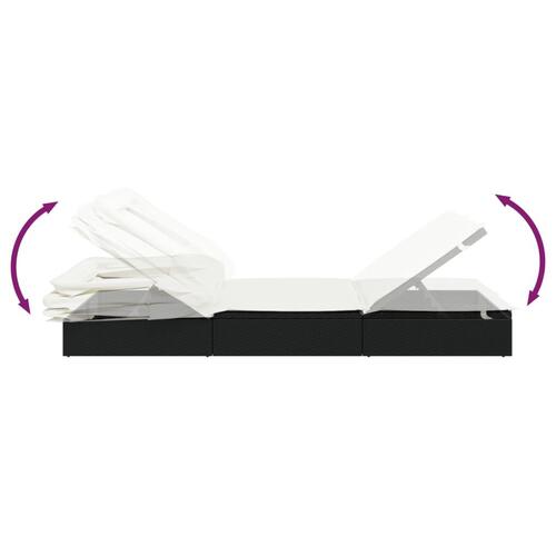 2-personers solseng foldbart tag 213x118x97 cm polyrattan sort