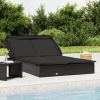 2-personers solseng foldbart tag 213x118x97 cm polyrattan sort