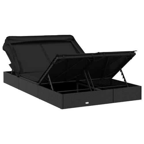 2-personers solseng foldbart tag 213x118x97 cm polyrattan sort