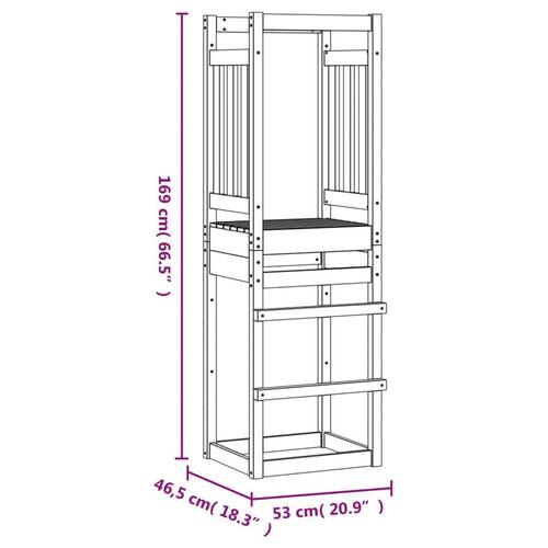Legetårn 53x46,5x169 cm massivt douglasgran
