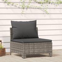 Midtermodul til havesofa med hynde polyrattan grå
