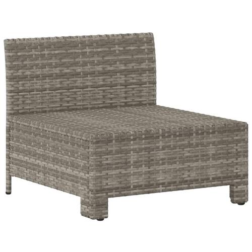 Midtermodul til havesofa med hynde polyrattan grå