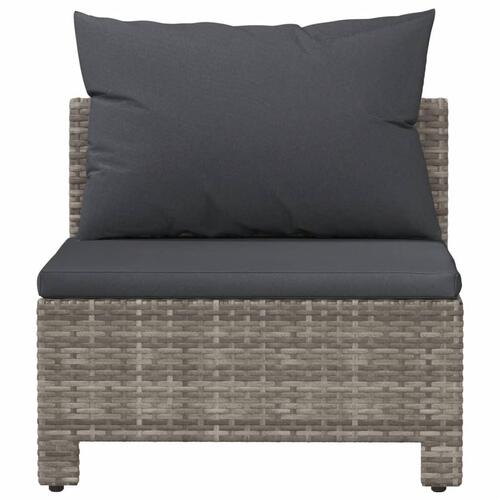 Midtermodul til havesofa med hynde polyrattan grå