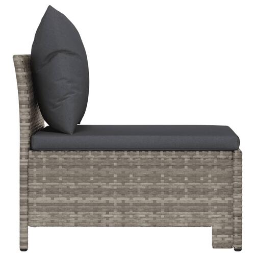 Midtermodul til havesofa med hynde polyrattan grå