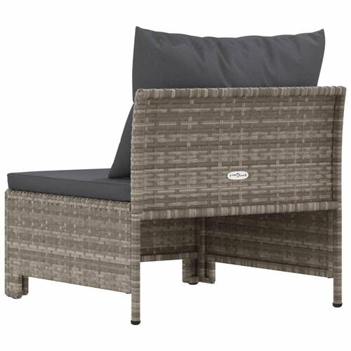 Midtermodul til havesofa med hynde polyrattan grå