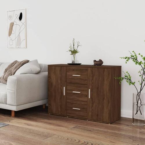 Skænk 91x29,5x65 cm konstrueret træ brun egetræsfarve