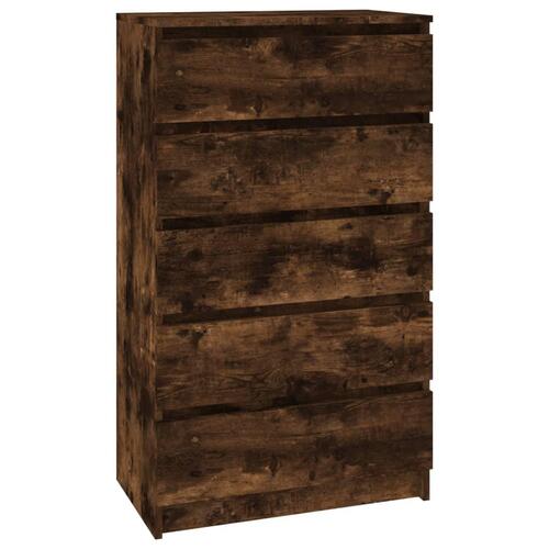 Kommode 60x36x103 cm konstrueret træ røget egetræsfarve