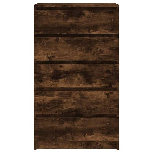 Kommode 60x36x103 cm konstrueret træ røget egetræsfarve