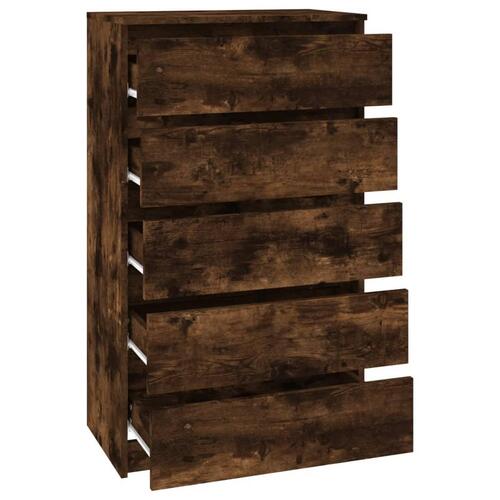 Kommode 60x36x103 cm konstrueret træ røget egetræsfarve