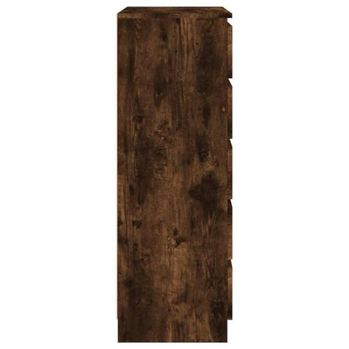 Kommode 60x36x103 cm konstrueret træ røget egetræsfarve