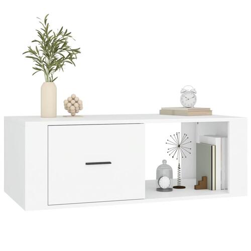 Sofabord 100x50,5x35 cm konstrueret træ hvid