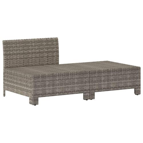 Loungesæt til haven 2 dele med hynder polyrattan grå