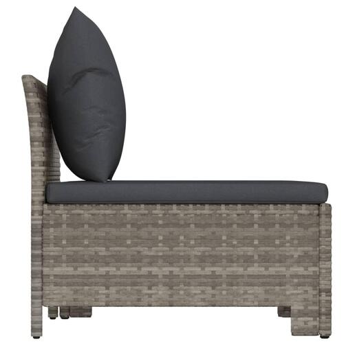 Loungesæt til haven 2 dele med hynder polyrattan grå