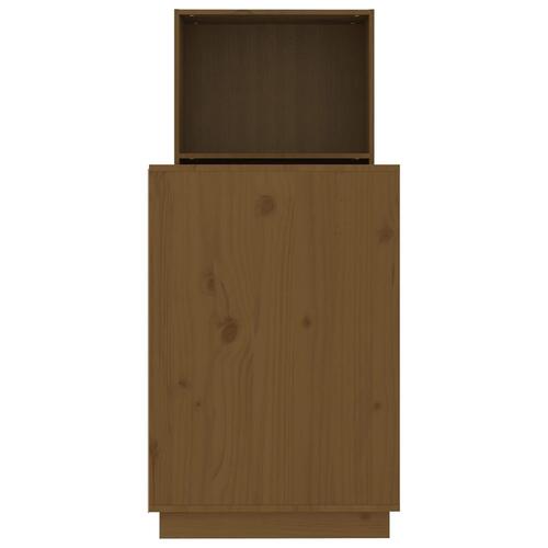 Skrivebord 110x53x117 cm massivt fyrretræ gyldenbrun