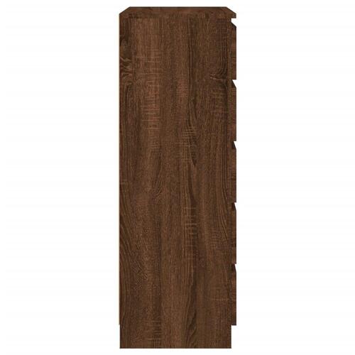 Kommode 60x36x103 cm konstrueret træ brun egetræsfarve