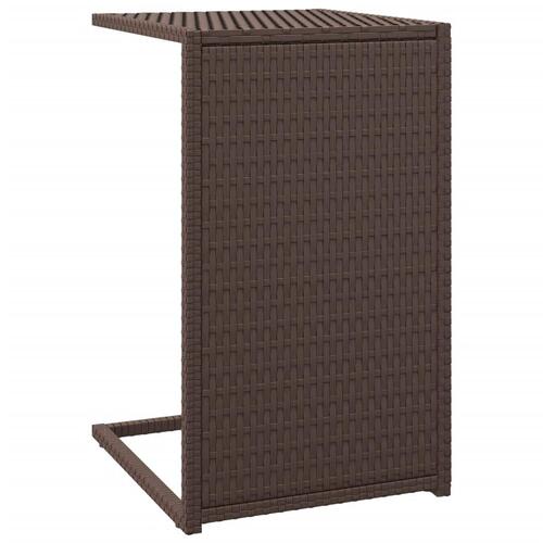 Sidebord 40x35x60 cm C-formet polyrattan brun