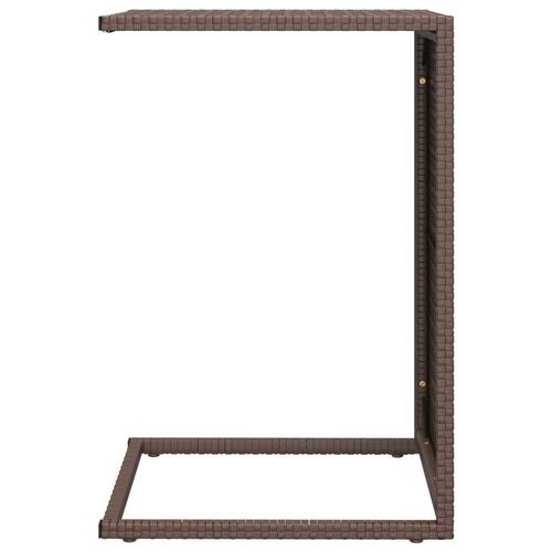 Sidebord 40x35x60 cm C-formet polyrattan brun