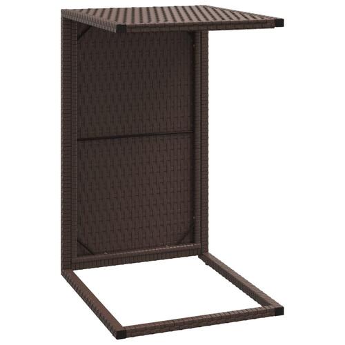 Sidebord 40x35x60 cm C-formet polyrattan brun