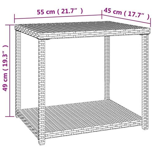 Sidebord 55x45x49 cm polyrattan brun