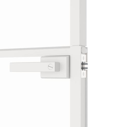 Dør 93x201,5 cm hærdet glas og aluminium hvid