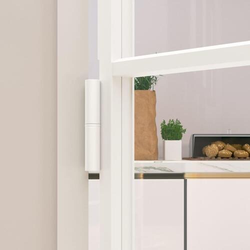 Dør 93x201,5 cm hærdet glas og aluminium hvid