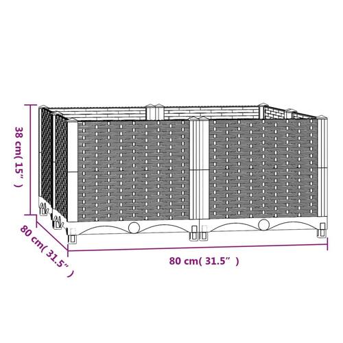 Højbed 80x80x38 cm polypropylen