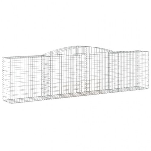 Buet gabionkurv 400×50×100/120 cm i galvaniseret jern - sølv