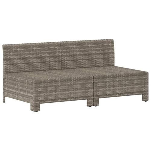 2-personers havesofa med hynde polyrattan grå
