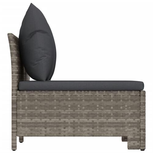 2-personers havesofa med hynde polyrattan grå