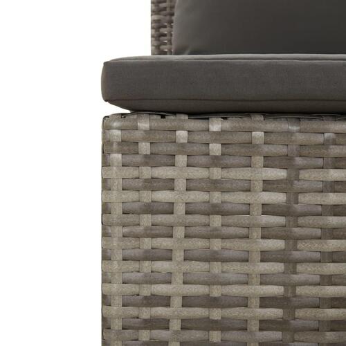 2-personers havesofa med hynde polyrattan grå