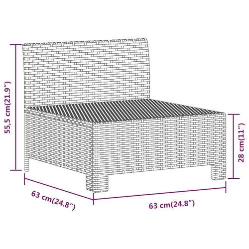 Loungesæt til haven 5 dele med hynder polyrattan grå