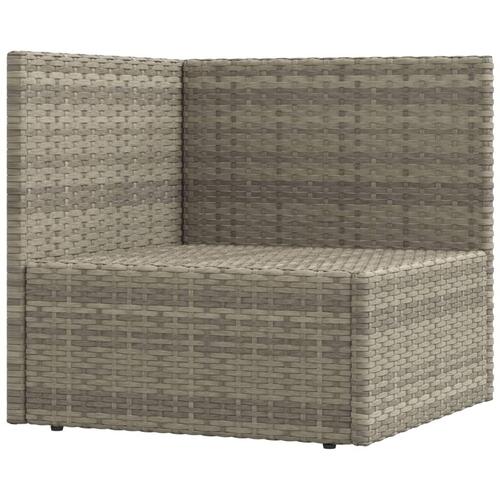 Loungesæt til haven 7 dele med hynder polyrattan grå