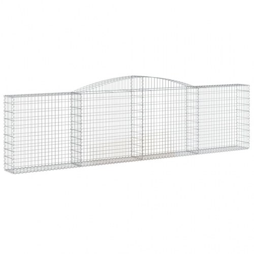 Buet gabionkurv 400×30×100/120 cm i galvaniseret jern