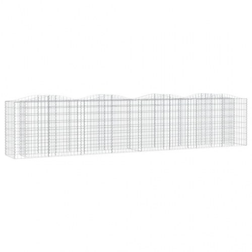 Buet gabion-højbed 400×50×100 cm i galvaniseret jern