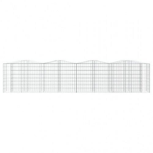 Buet gabion-højbed 400×50×100 cm i galvaniseret jern