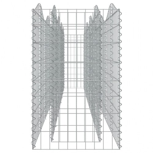 Buet gabion-højbed 400×50×100 cm i galvaniseret jern