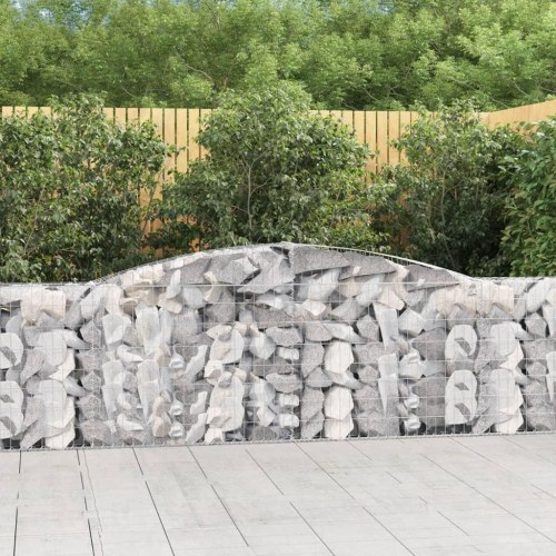 Buet gabionkurv 400×30×80/100 cm - galvaniseret jern
