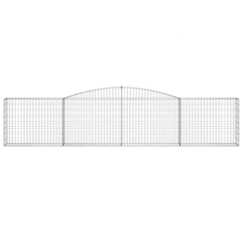 Buet gabionkurv 400×30×80/100 cm - galvaniseret jern