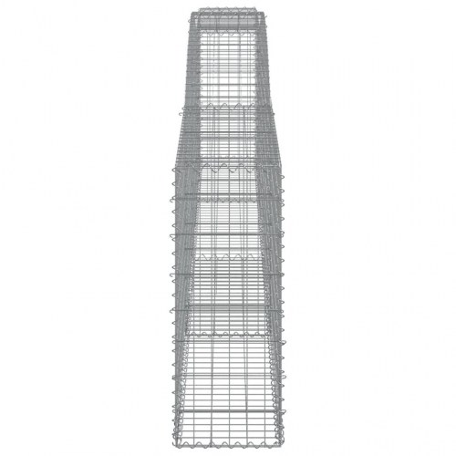 Buet gabionkurv 400×30×80/100 cm - galvaniseret jern