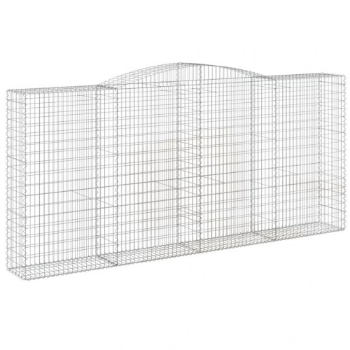 Buet gabionkurv 400 × 50 × 180/200 cm - galvaniseret jern