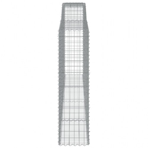Buet gabionkurv 400 × 50 × 180/200 cm - galvaniseret jern