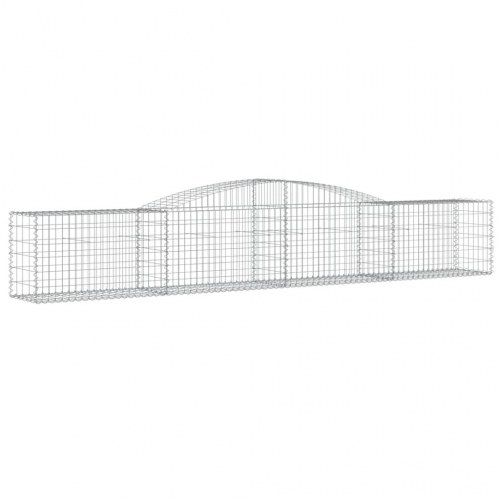 Buet gabionkurv 400 × 50 × 60/80 cm - galvaniseret jern