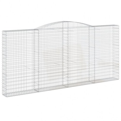 Buet gabionkurv 400×30×180/200 cm - galvaniseret jern