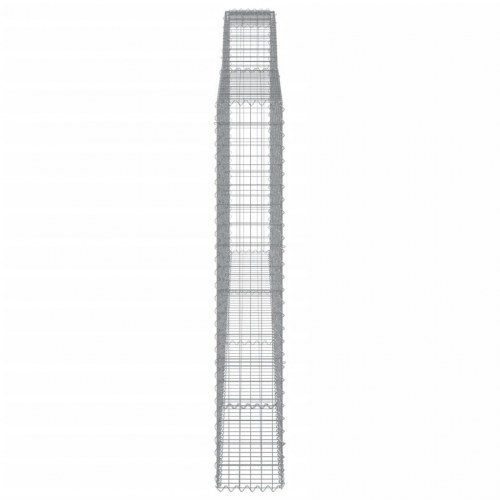Buet gabionkurv 400×30×180/200 cm - galvaniseret jern
