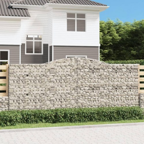 Buet gabionkurv 400×50×160/180 cm - galvaniseret jern