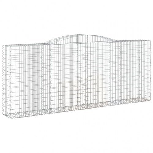 Buet gabionkurv 400×50×160/180 cm - galvaniseret jern