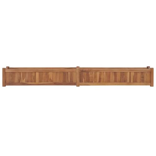 Hævet plantekasse 200x30x25 cm massivt teaktræ